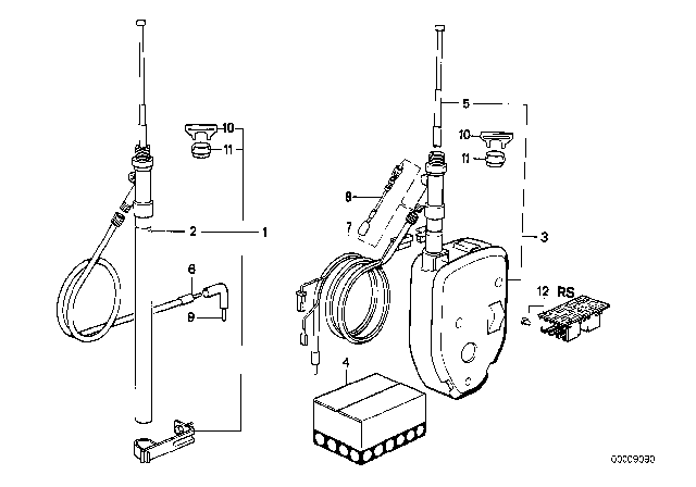 1980 BMW 633CSi Antenna Diagram