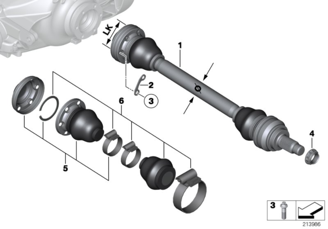 2008 BMW 328xi Output Shaft Diagram