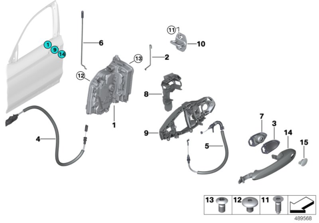 2018 BMW X3 Locking System, Door Diagram 1