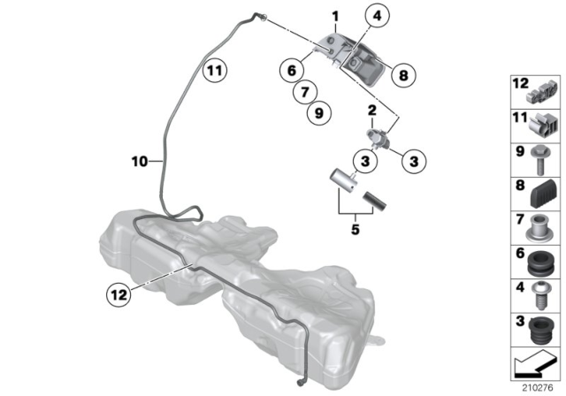 2012 BMW 550i Activated Charcoal Filter Diagram for 16137309989