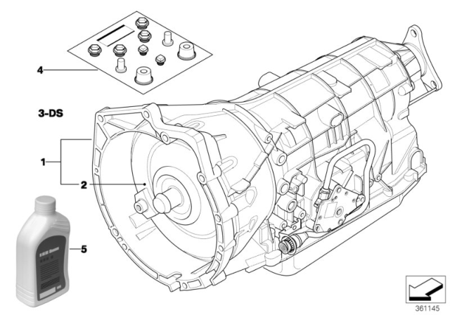 2000 BMW 323i Automatic Gearbox A5S325Z Diagram