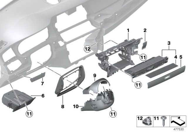 2011 BMW 550i GT Folding Box, Driver'S Side Diagram for 51169199125