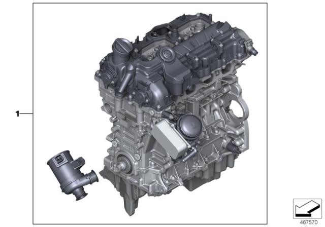 2014 BMW 428i xDrive Short Engine Diagram for 11002334328