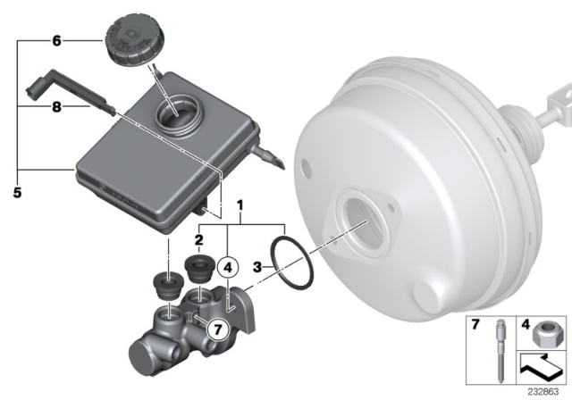 2011 BMW X3 Brake Master Cylinder / Expansion Tank Diagram