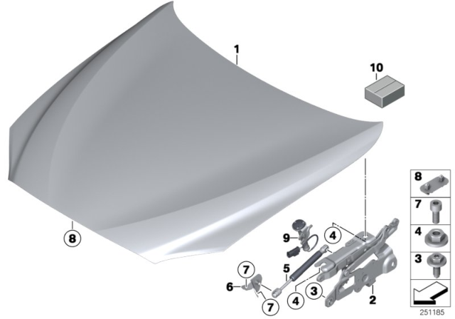 2018 BMW Alpina B6 xDrive Gran Coupe Hood Diagram for 41617990086