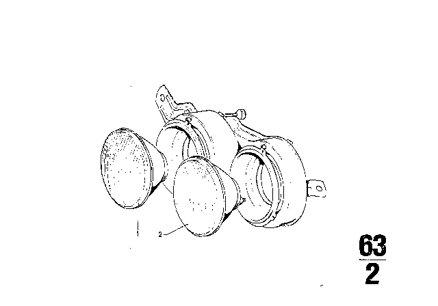 1974 BMW 3.0S Headlight Diagram 1