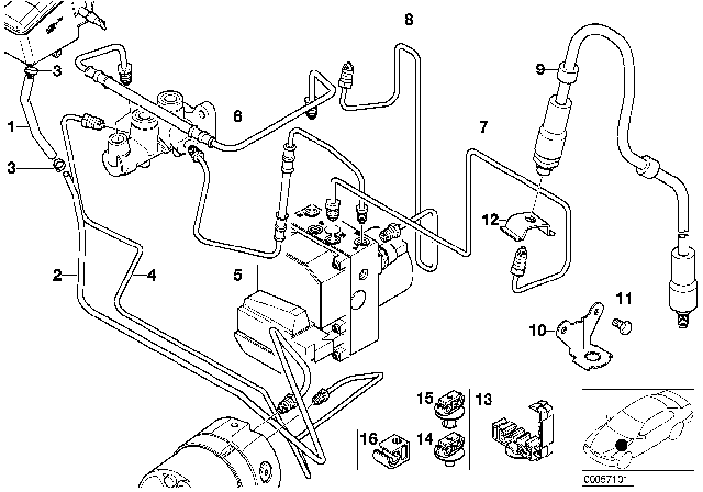 2002 BMW Z8 Brake Hose Front Diagram for 34326751398