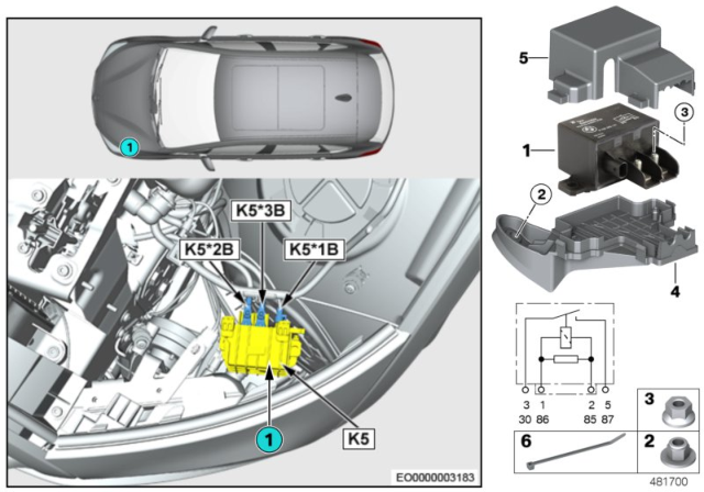 2019 BMW X2 Relay, Electric Fan Motor Diagram 1