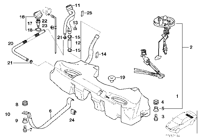 2002 BMW 525i Fuel Tank Diagram