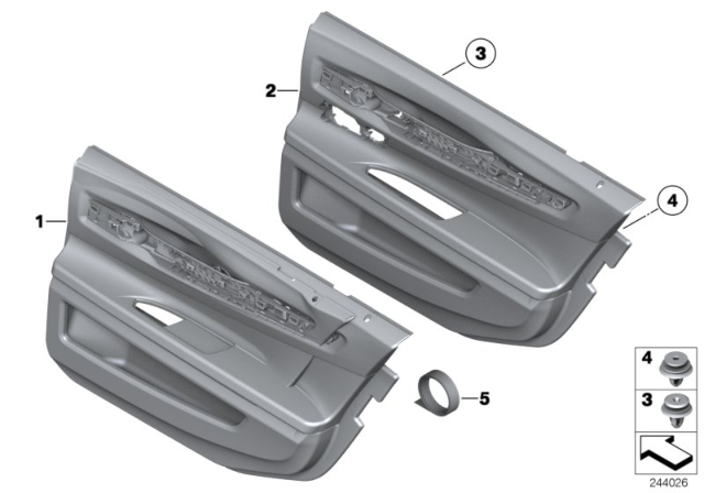 2012 BMW 750i Door Trim Panel Diagram 3