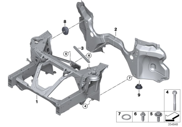 2015 BMW i8 Supporting Strut, Front Wall Diagram for 41007371982