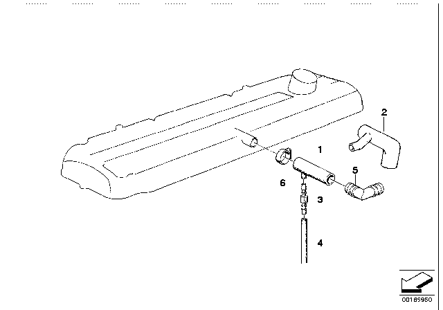 1992 BMW 735i Crankcase - Ventilation Diagram