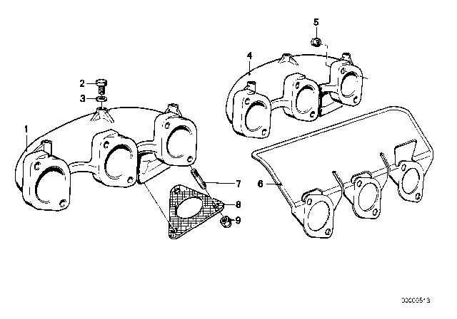 1982 BMW 528e Exhaust Manifold, Rear Diagram for 11621710825