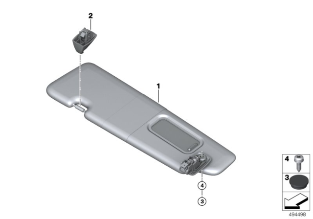 2020 BMW 840i Sun Visors Diagram