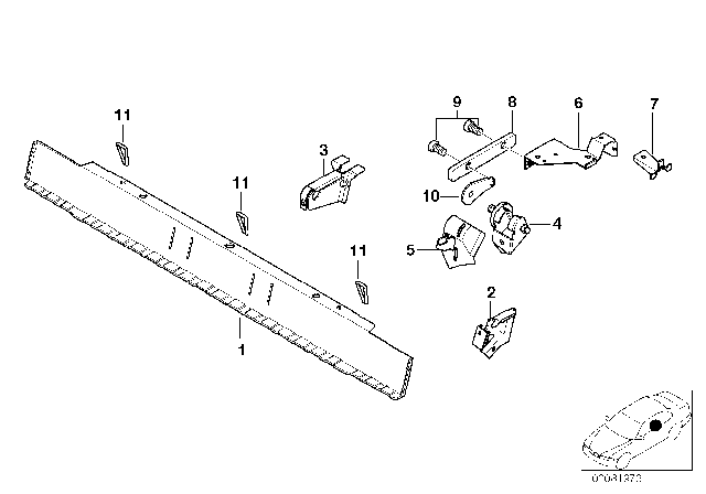 1999 BMW 540i Floor Parts Rear Interior Diagram