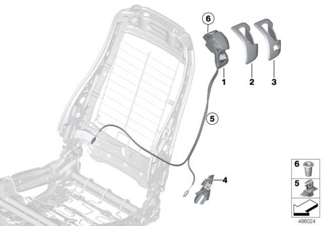 2016 BMW 228i Front Seat Backrest Unlocking Diagram