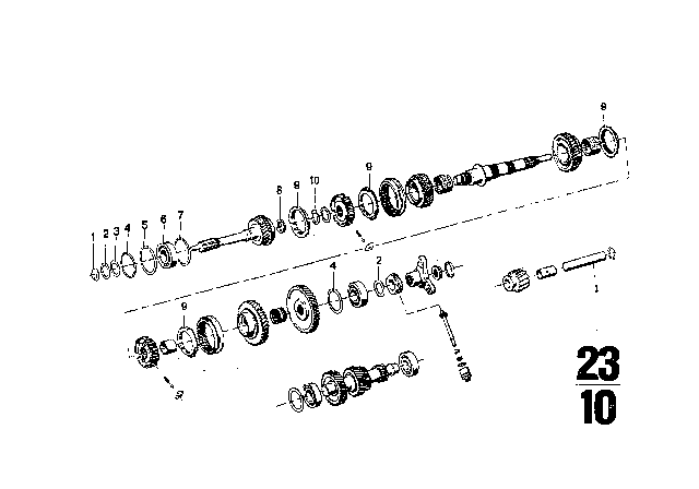 1973 BMW Bavaria Gear Wheel Set, Single Parts (Getrag 262) Diagram 1