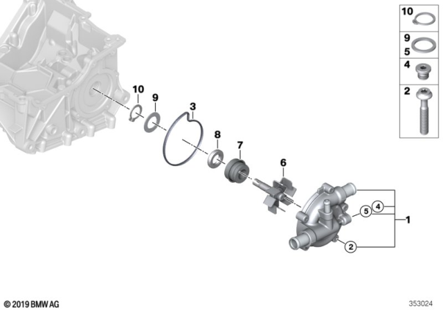 2014 BMW i3 Cooling System - Coolant Pump Diagram