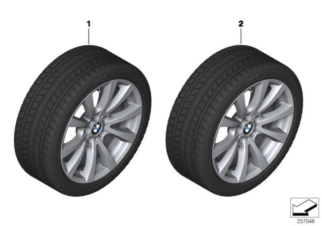2011 BMW X5 M Wheel W/Tyre,Winter,Light Alloy Rdc Lc Diagram for 36112161465
