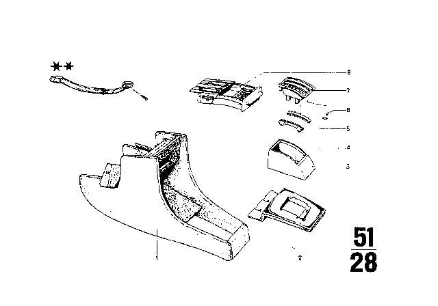 1970 BMW 2002 Centre Console Diagram 2