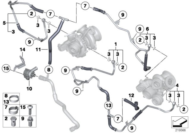 2010 BMW 760Li Inlet Hose Diagram for 11537562144