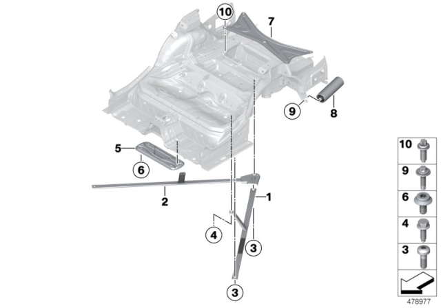 2019 BMW 440i Brace For Body Rear End Diagram