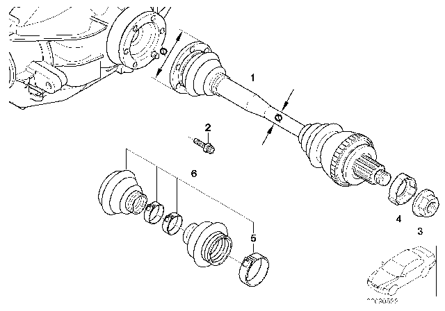 2001 BMW Z3 Repair Kit Bellows Diagram for 33217504524