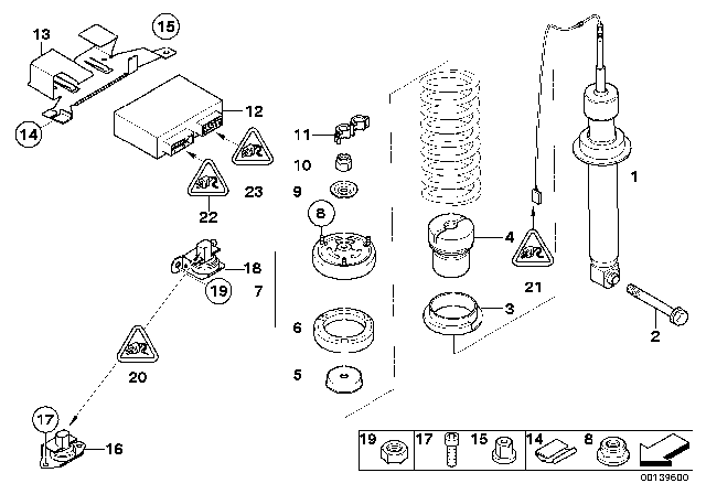 2010 BMW M5 Rear Spring Strut EDC / Control Unit / Sensor Diagram