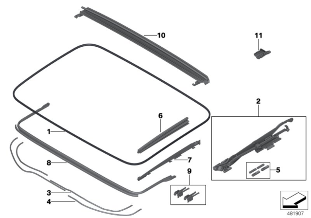 2019 BMW 640i xDrive Gran Turismo Slipstream Deflector Diagram for 54107474471