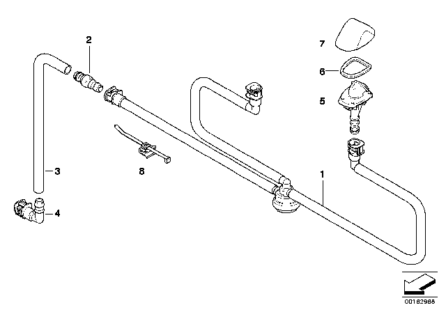 2008 BMW 128i Convertible N51 Engine(E88) Single Parts For Head Lamp Cleaning Diagram 1