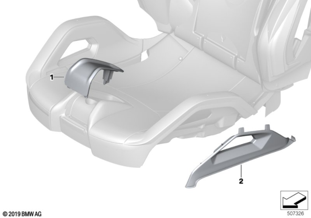 2020 BMW M8 Seat Front Seat Coverings Diagram