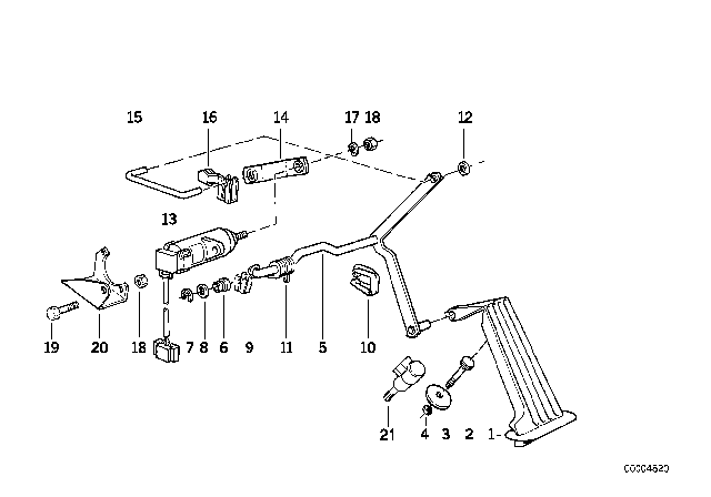 1989 BMW 750iL Accelerator Pedal / Accelerator Pedal Assy - Potentiom. Diagram