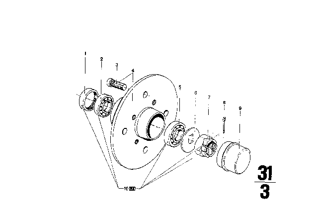 1973 BMW 2002tii Wheel Bearings Diagram