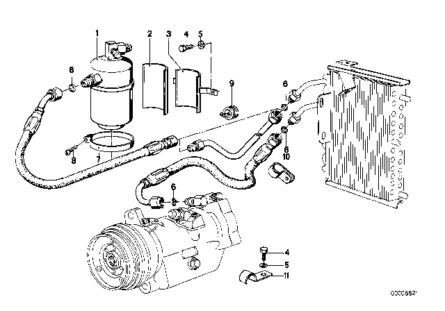 1975 BMW 530i Air Conditioning System - Drying Container Diagram