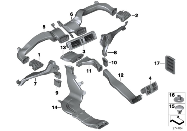 2018 BMW M240i xDrive Air Ducts Diagram