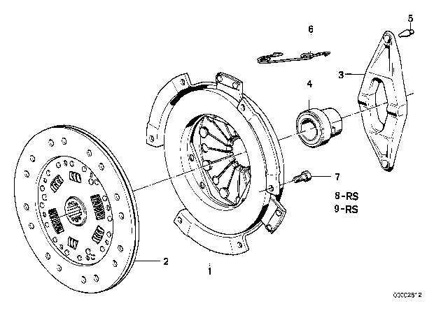 1981 BMW 733i Set Rmfd-Clutch Parts Asbestos-Free Diagram for 21219069010