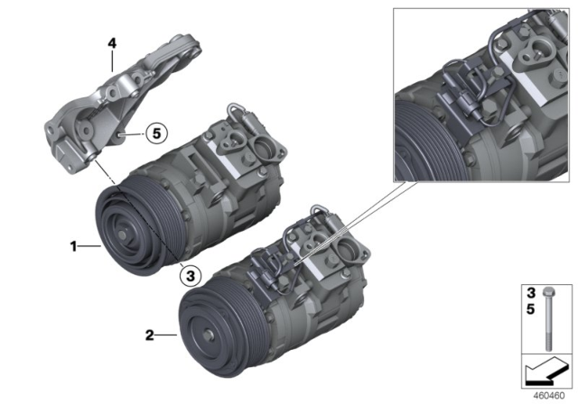 2015 BMW M235i Rp Air Conditioning Compressor Diagram