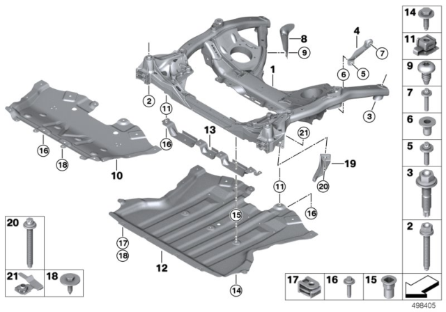 2019 BMW 740i Front Axle Support Diagram