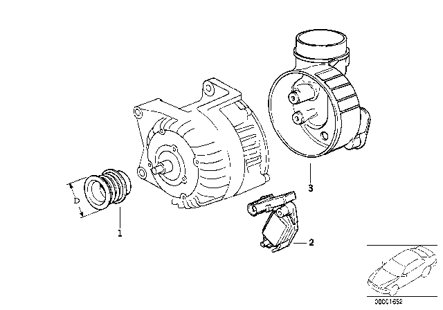 1999 BMW Z3 M Alternator, Individual Parts Diagram