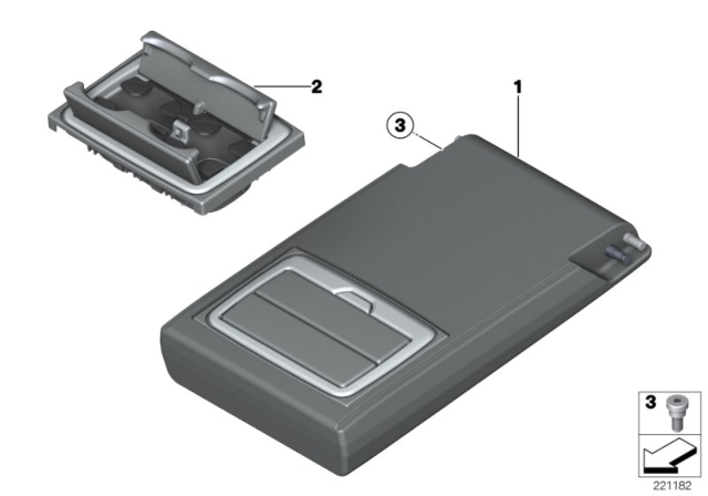 2012 BMW X6 Rear Seat Centre Armrest Diagram 2