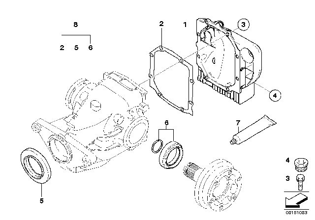 2004 BMW 525i Final Drive, Gasket Set Diagram