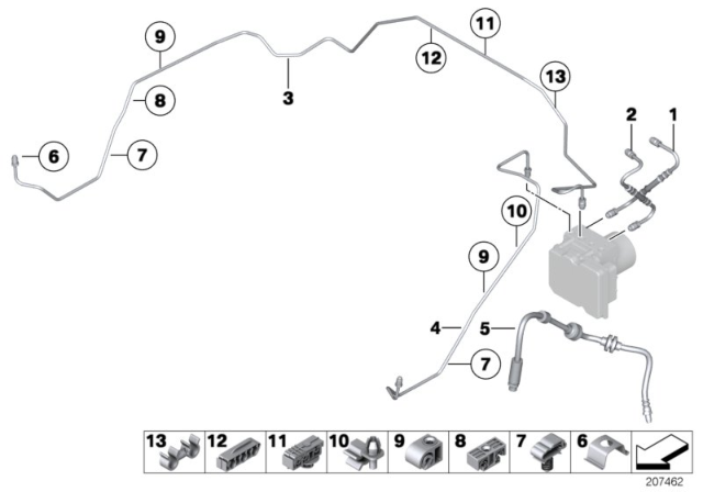 2013 BMW Z4 Brake Pipe, Front Diagram