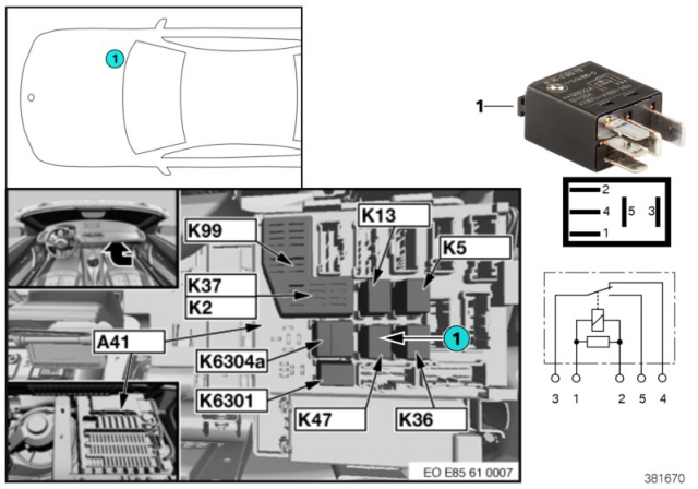 2008 BMW Z4 Relay, Fog Light Diagram