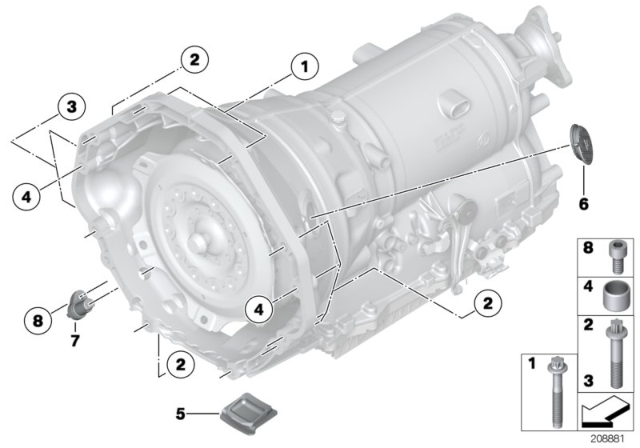 2013 BMW 750i Gearbox Mounting Diagram