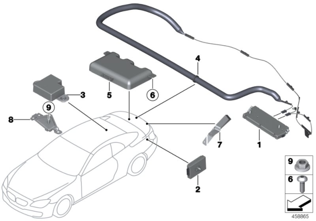 2012 BMW M6 Antenna Amplifier, Diversity Diagram for 65209206681