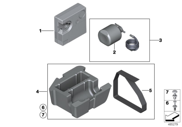 2013 BMW 328i xDrive Tire Mobility Set Diagram