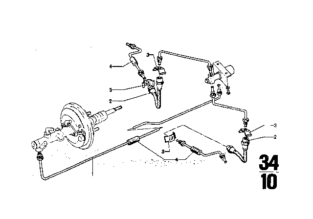 1969 BMW 2800CS Brake Pipe Diagram 3