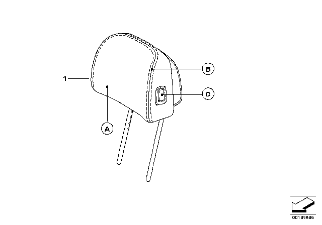 2009 BMW M6 Headrest Leather Diagram for 52107972084