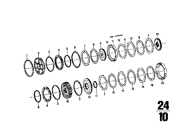 1975 BMW 2002 Brake Clutch (ZF 3HP12) Diagram