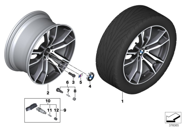 2016 BMW X6 M Disc Wheel Light Alloy Jet Bl.Solenoid.Paint Diagram for 36118043665